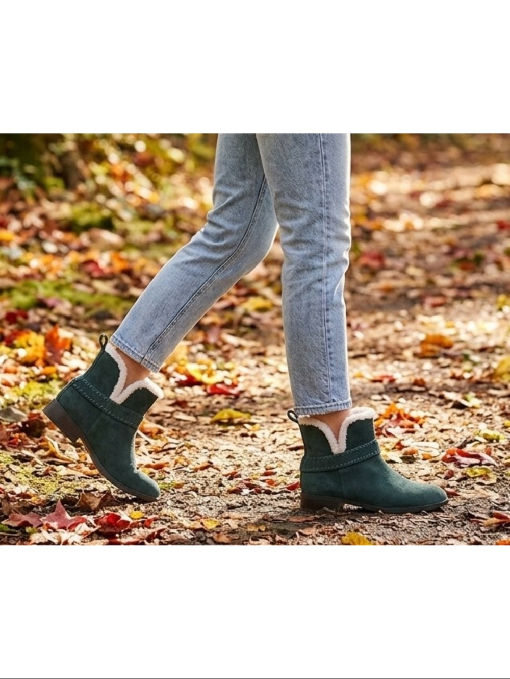 Maurices Supercush Lauren Slip On Faux Sherpa Booties Dark Green Size 7.5
